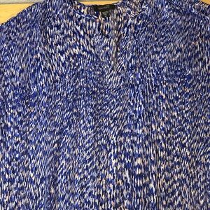 Karen Kane Abstract Blue and White Blouse